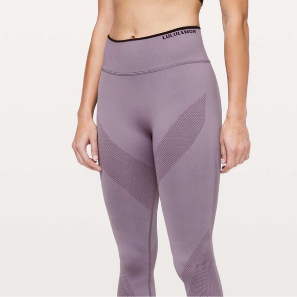 lululemon athletica Pants - Lululemon Iconic Sweat Tight Seamless Construction Graphite Purple / Black
